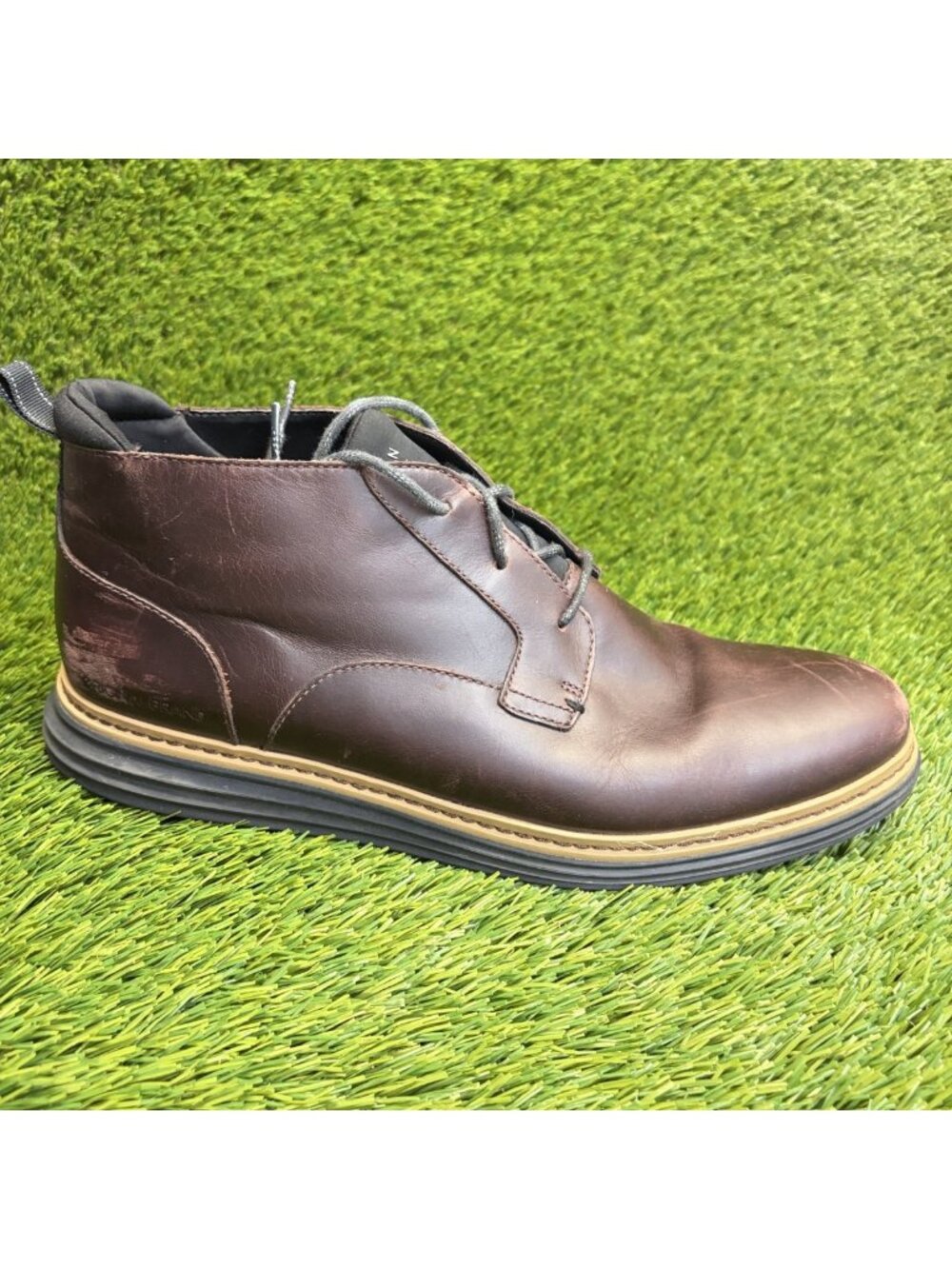 Cole Haan Originalgrand Mens Size 12 Brown Waterproof Lace Up Chukka Boots